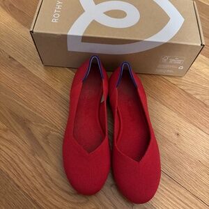 Rothy’s The Point | Bright Red Pointed Toe Flats | Size 7.5